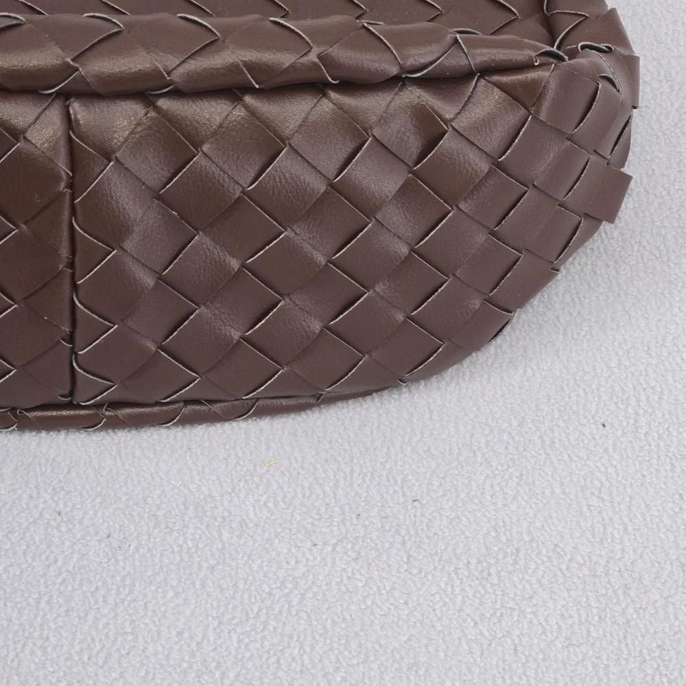 Anthropologie OS Woven Hand Bag Women Chocolate Brown Braided Mini Hobo Bag - Picture 6 of 13